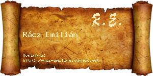 Rácz Emilián névjegykártya
